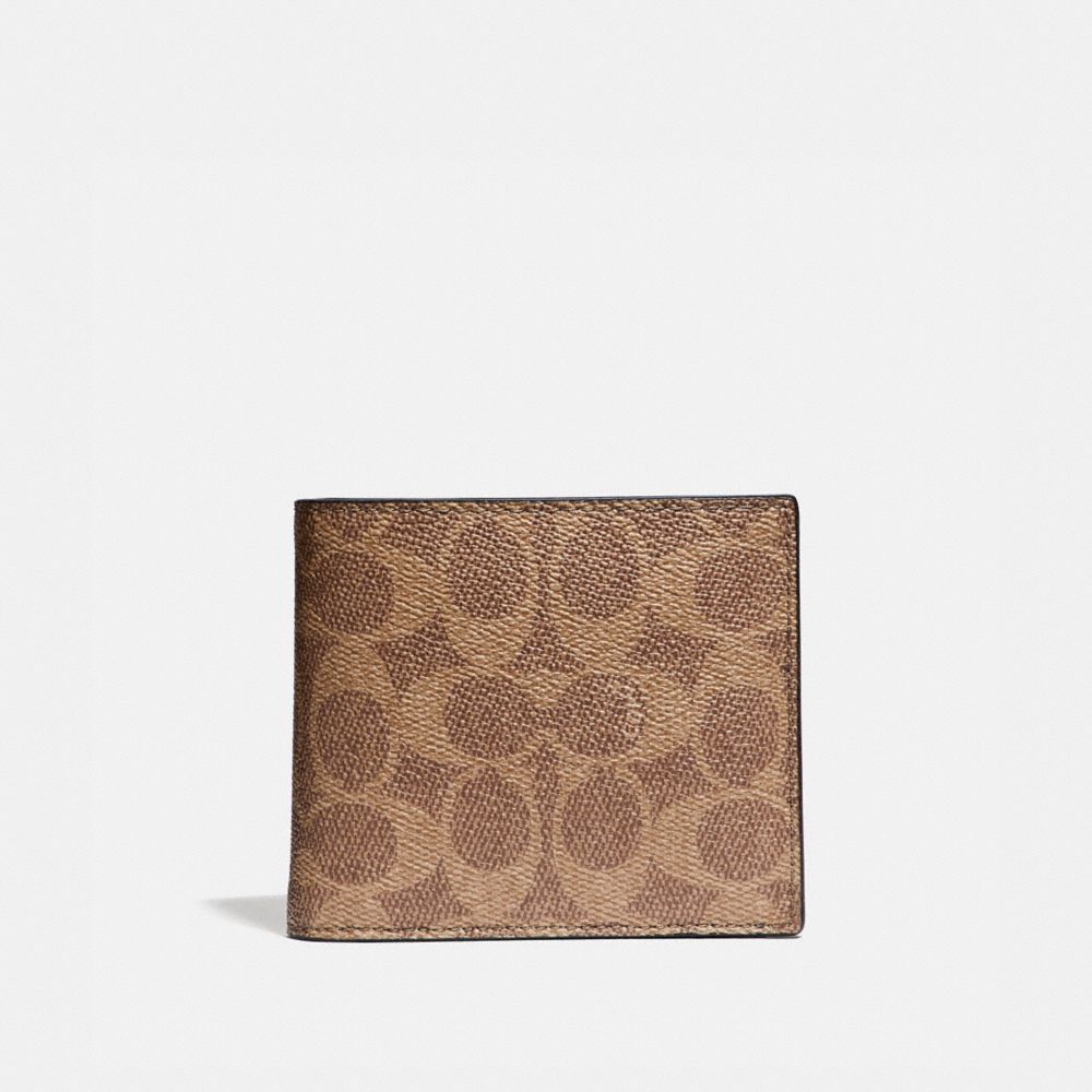 COACH 3-IN-1 WALLET IN SIGNATURE CANVAS - KHAKI - 31213