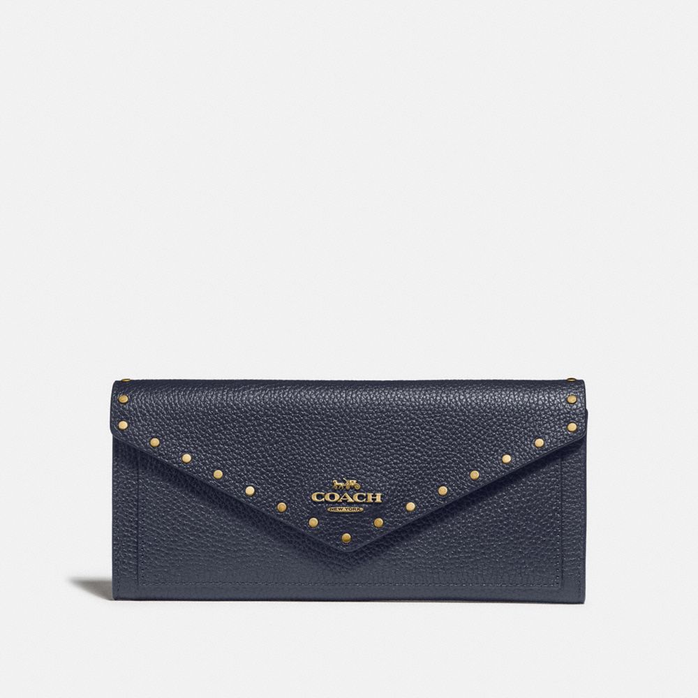 COACH 31426 SOFT WALLET WITH RIVETS B4/MIDNIGHT NAVY