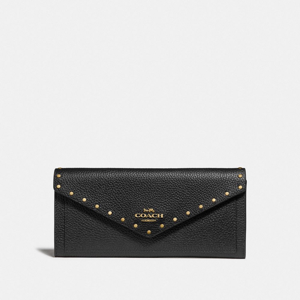 SOFT WALLET WITH RIVETS - 31426 - B4/BLACK