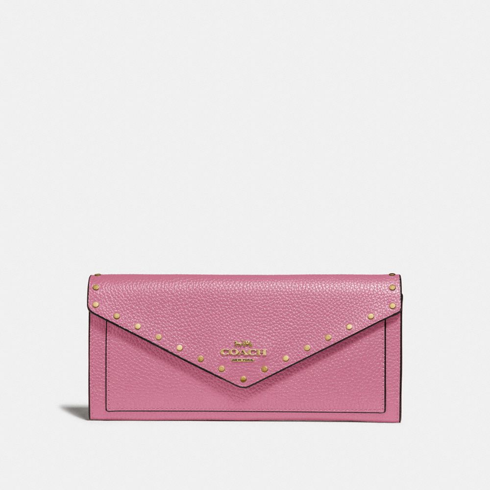 SOFT WALLET WITH RIVETS - B4/ROSE - COACH 31426