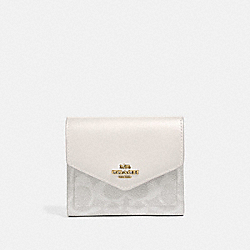 COACH 31548 Small Wallet In Colorblock Signature Canvas B4/CHALK CHALK