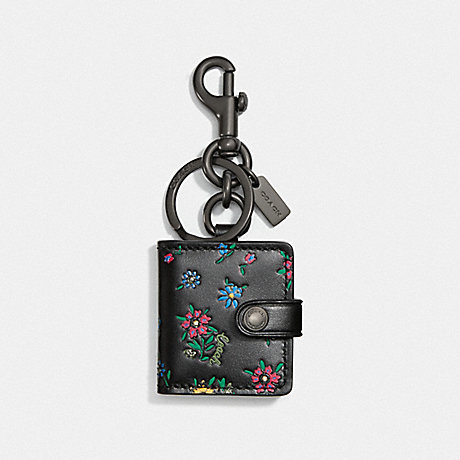 COACH PICTURE FRAME BAG CHARM WITH WILDFLOWER PRINT -  - 3158