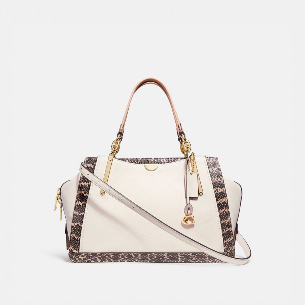 DREAMER 36 IN COLORBLOCK WITH SNAKESKIN DETAIL - CHALK MULTI/LIGHT GOLD - COACH 31645
