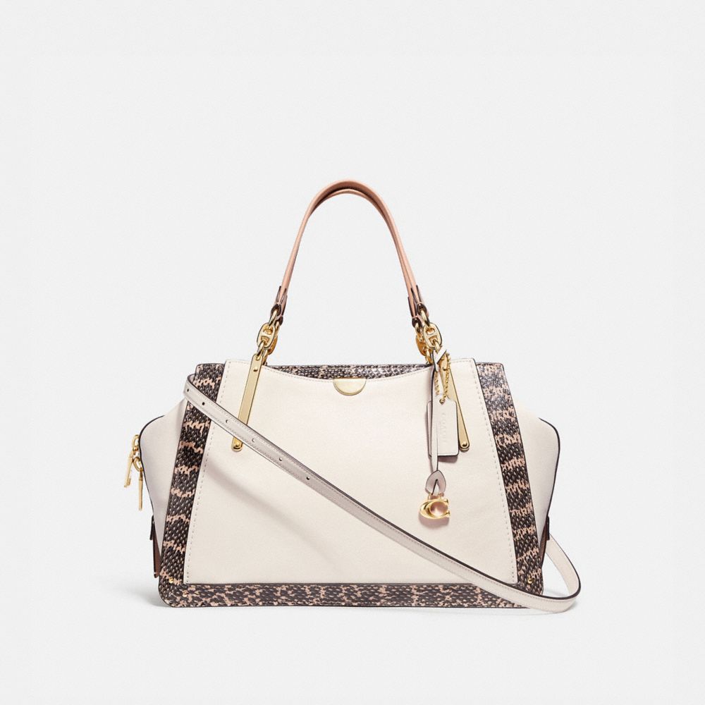 COACH 31645 DREAMER 36 IN COLORBLOCK WITH SNAKESKIN DETAIL CHALK MULTI/LIGHT GOLD