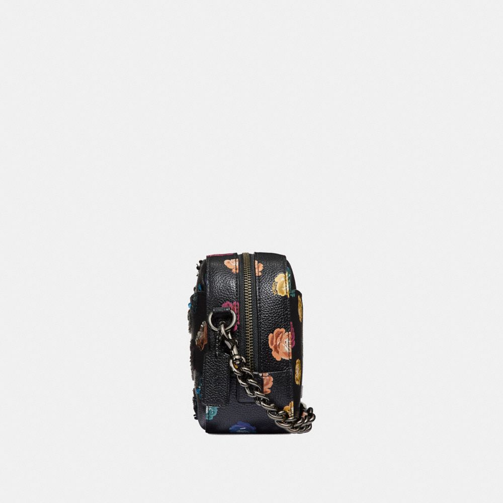 coach rose print camera bag