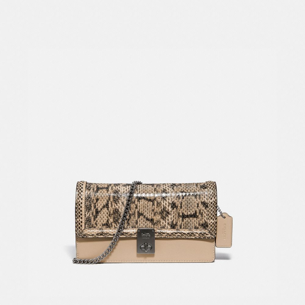 COACH 3164 HUTTON CLUTCH IN SNAKESKIN V5/NEUTRAL