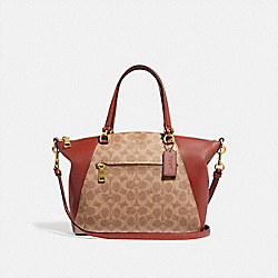 PRAIRIE SATCHEL IN SIGNATURE CANVAS - 31666 - TAN/RUST/BRASS