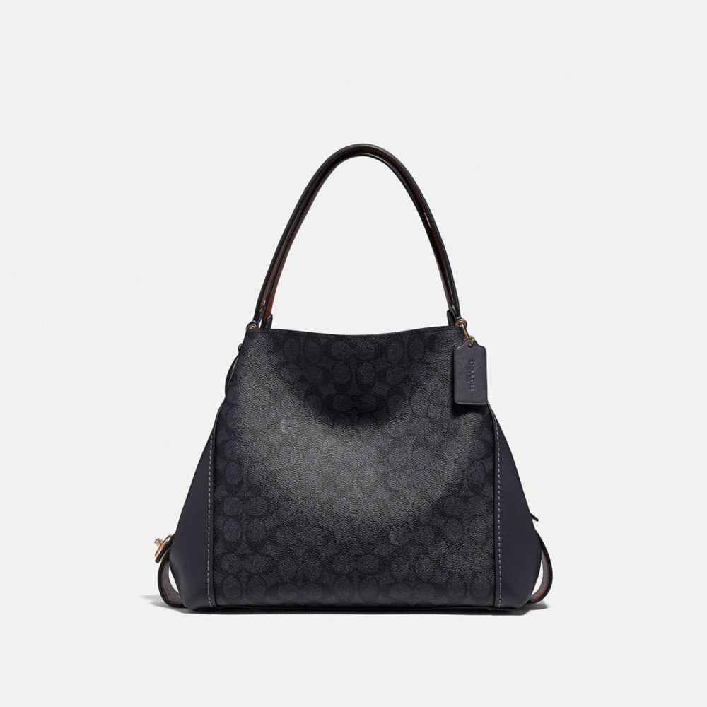 COACH 31698 - EDIE SHOULDER BAG 31 IN SIGNATURE CANVAS LI/CHARCOAL MIDNIGHT NAVY