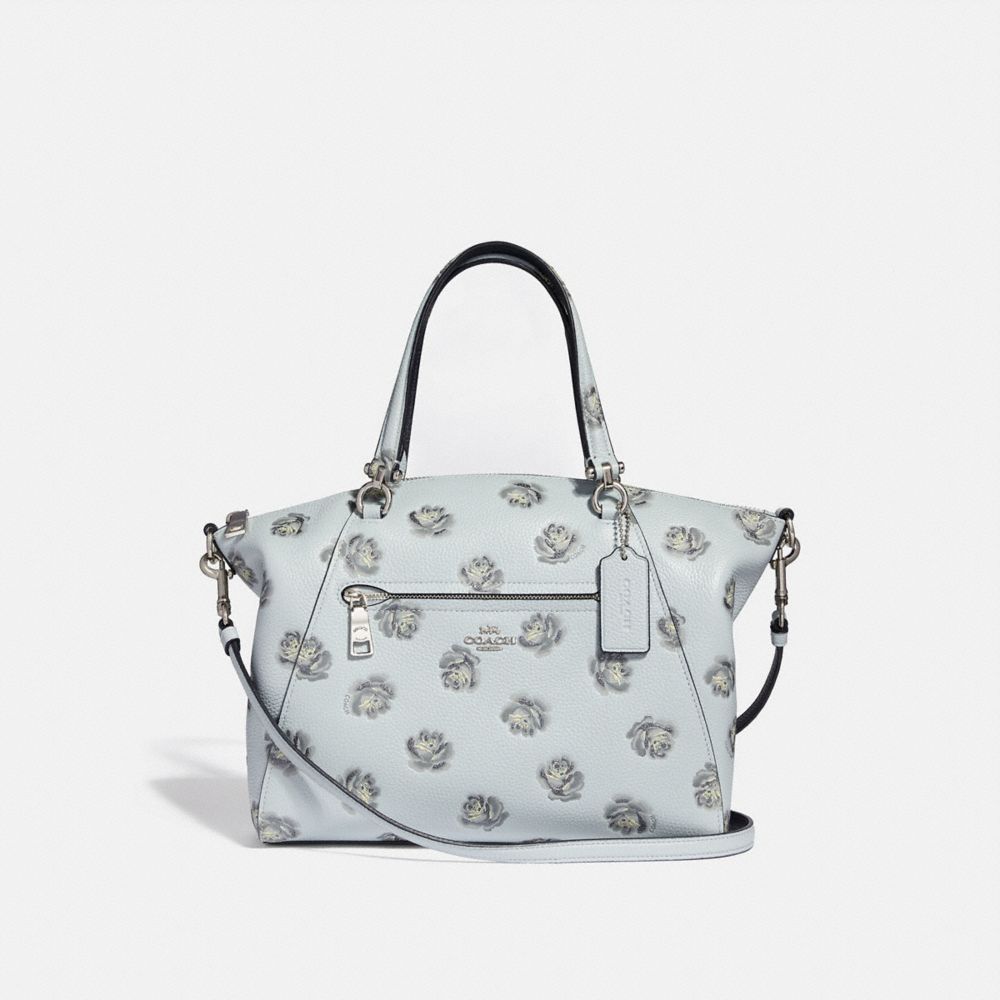 COACH 31711 Prairie Satchel With Rose Print SKY/SILVER