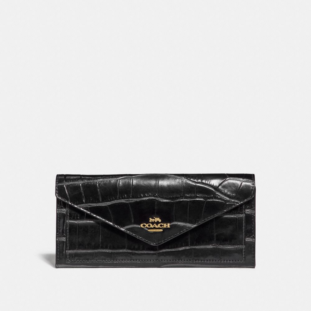 COACH 31857 Soft Wallet GOLD/BLACK