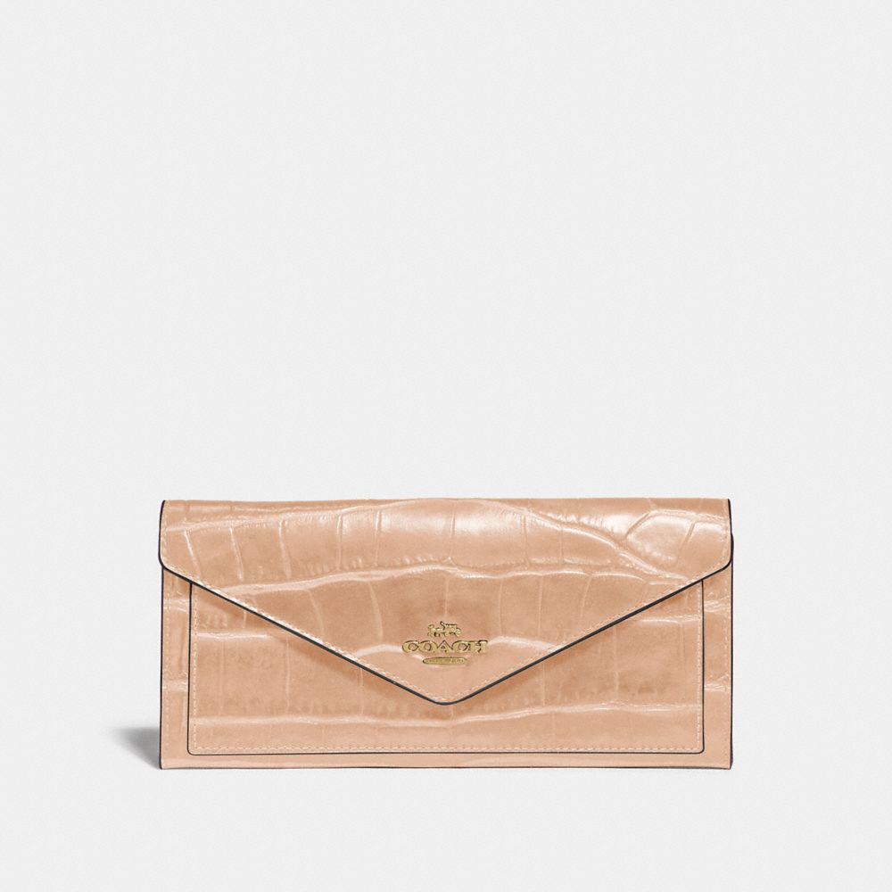 COACH SOFT WALLET - GOLD/BEECHWOOD - 31857