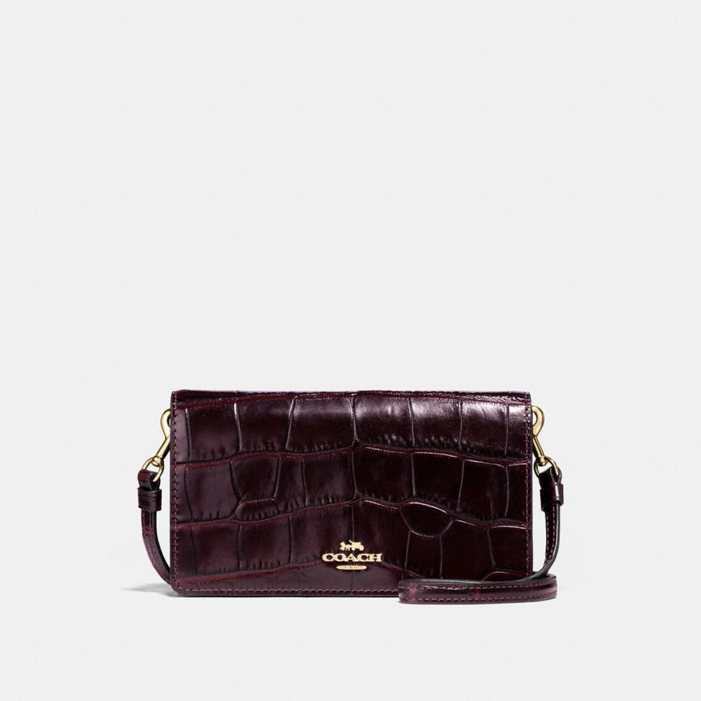 COACH 31858 SLIM PHONE CROSSBODY PLUM/LIGHT GOLD