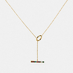 Legacy Rainbow Horizontal Bar Drop Necklace - 3189 - GOLD/LEGACY MULTI