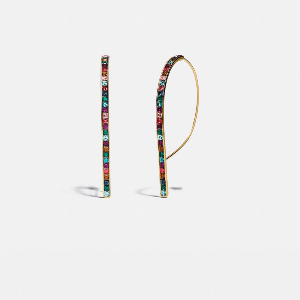 Legacy Rainbow Rounded Bar Drop Earrings - 3192 - GOLD/LEGACY MULTI