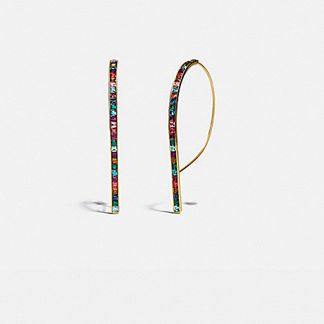 COACH Legacy Rainbow Rounded Bar Drop Earrings - GOLD/LEGACY MULTI - 3192