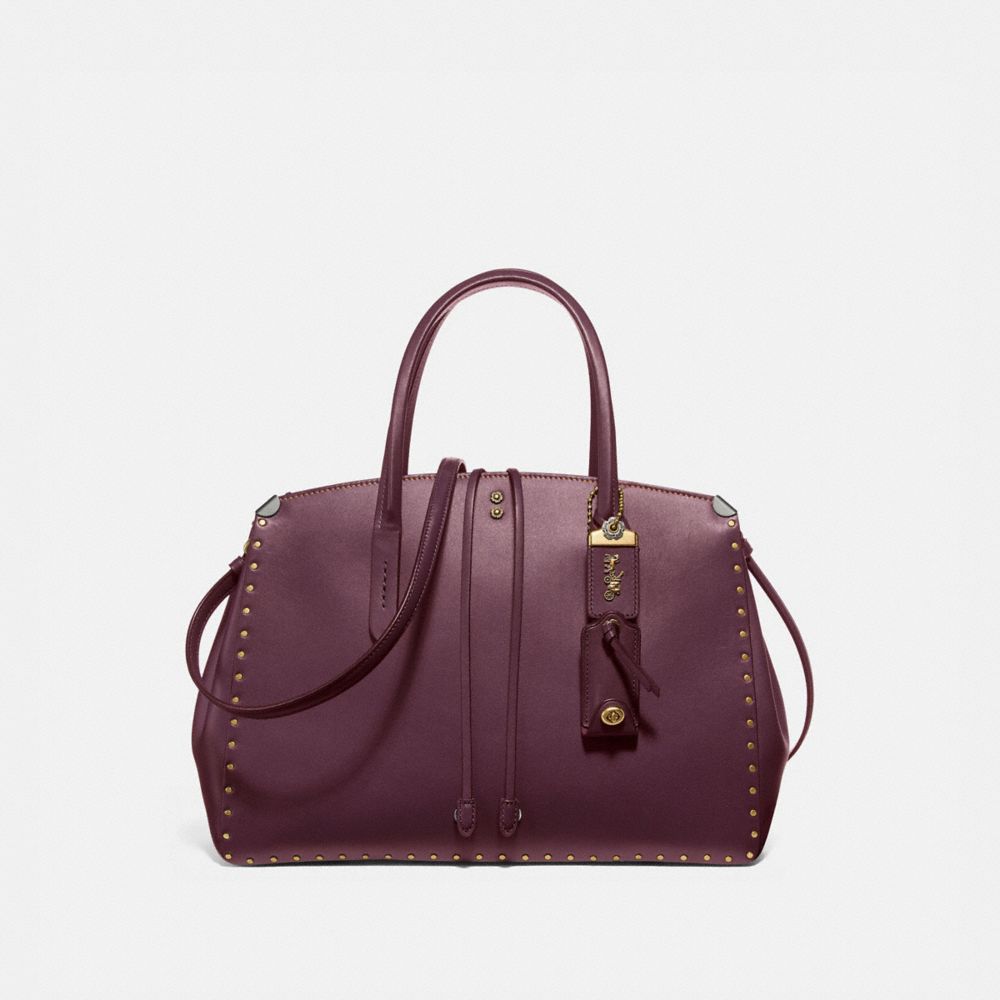 COACH COOPER CARRYALL WITH RIVETS - OXBLOOD/BRASS - 31932