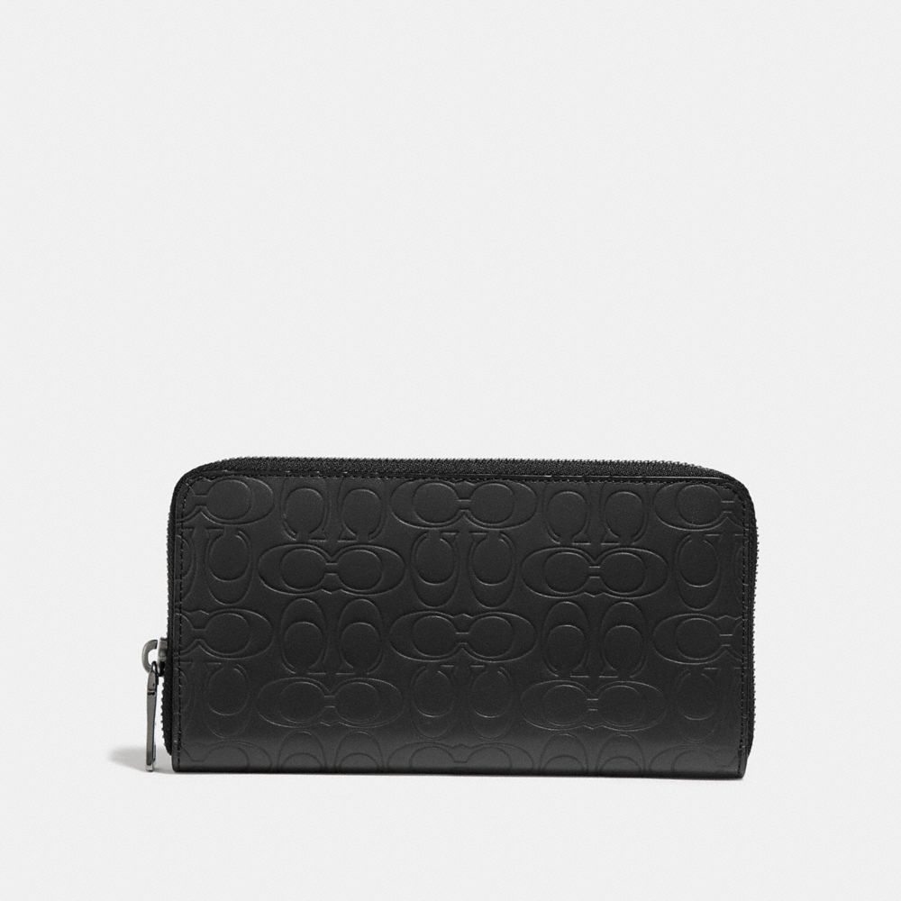 Accordion Wallet In Signature Leather - BLACK - COACH 32033