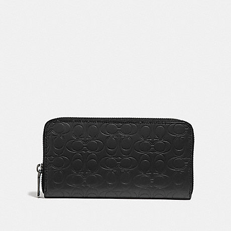 COACH 32033 Accordion Wallet In Signature Leather BLACK