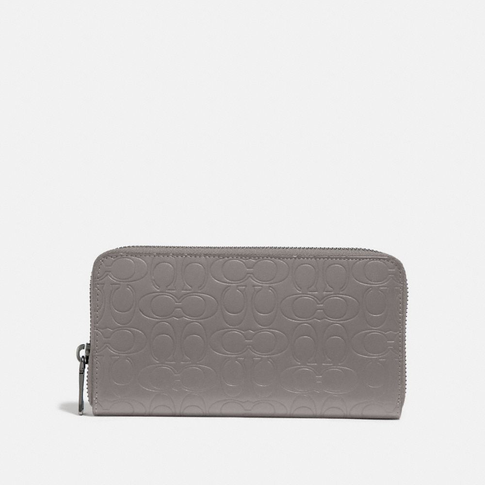 COACH 32033 Accordion Wallet In Signature Leather HEATHER GREY