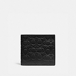 COACH 32037 Double Billfold Wallet In Signature Leather BLACK