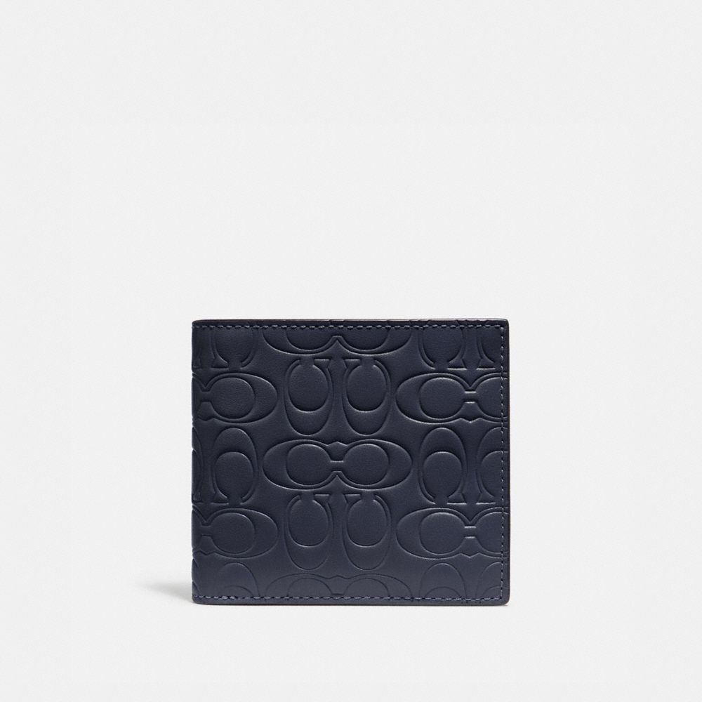 COACH DOUBLE BILLFOLD WALLET IN SIGNATURE LEATHER - MIDNIGHT - 32037