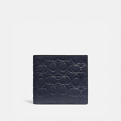 COACH 32037 DOUBLE BILLFOLD WALLET IN SIGNATURE LEATHER MIDNIGHT
