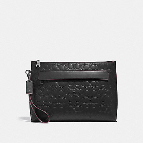 COACH Pouch In Signature Leather - BLACK - 32162