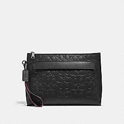 COACH 32162 Pouch In Signature Leather BLACK
