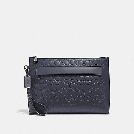 COACH Pouch In Signature Leather - MIDNIGHT - 32162