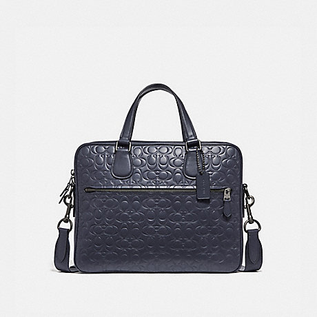 COACH HUDSON 5 BAG IN SIGNATURE LEATHER - MIDNIGHT NAVY/BLACK ANTIQUE NICKEL - 32210