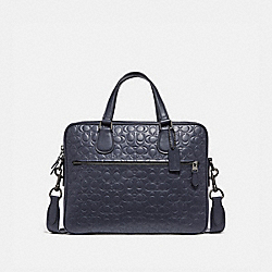 HUDSON 5 BAG IN SIGNATURE LEATHER - 32210 - MIDNIGHT NAVY/BLACK ANTIQUE NICKEL