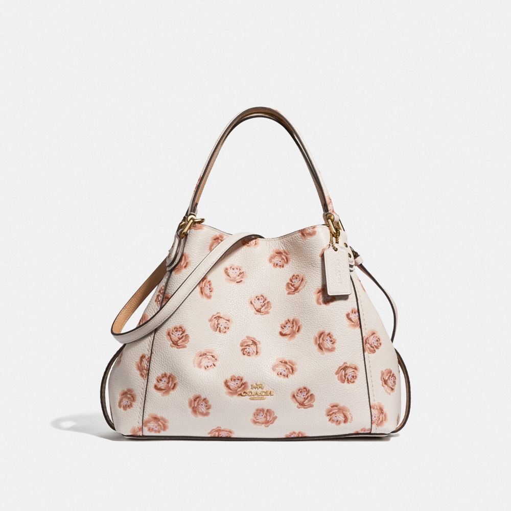 EDIE SHOULDER BAG 28 WITH ROSE PRINT - 32313 - LI/CHALK