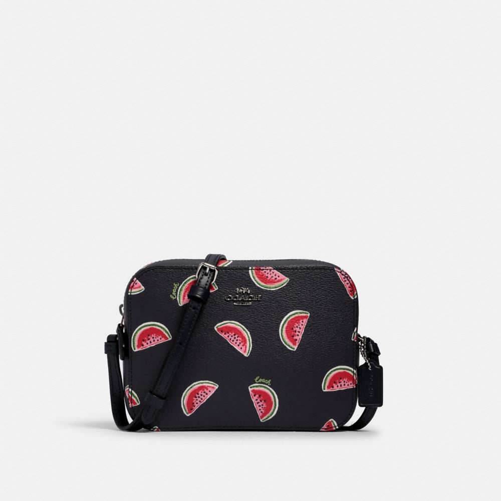 MINI CAMERA BAG WITH WATERMELON PRINT - SV/NAVY RED MULTI - COACH 3270