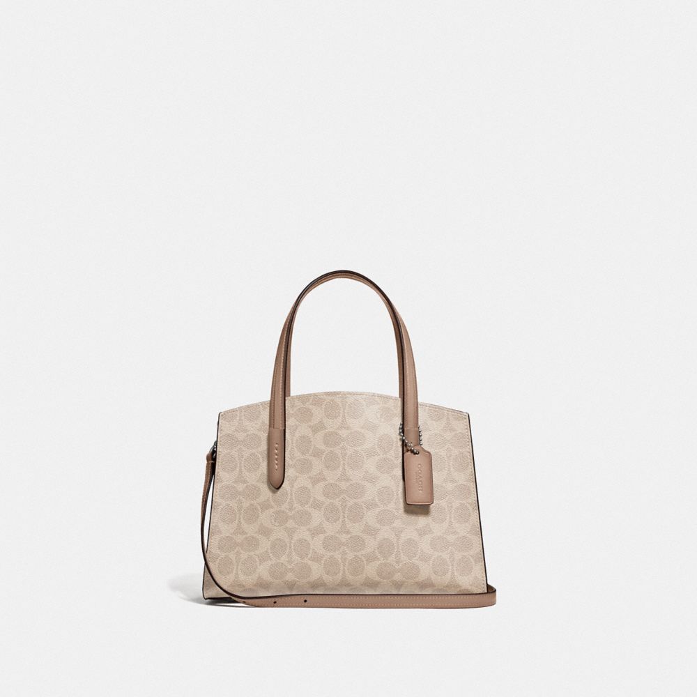 COACH 32749 Charlie Carryall 28 In Signature Canvas LIGHT-ANTIQUE-NICKEL/SAND-TAUPE