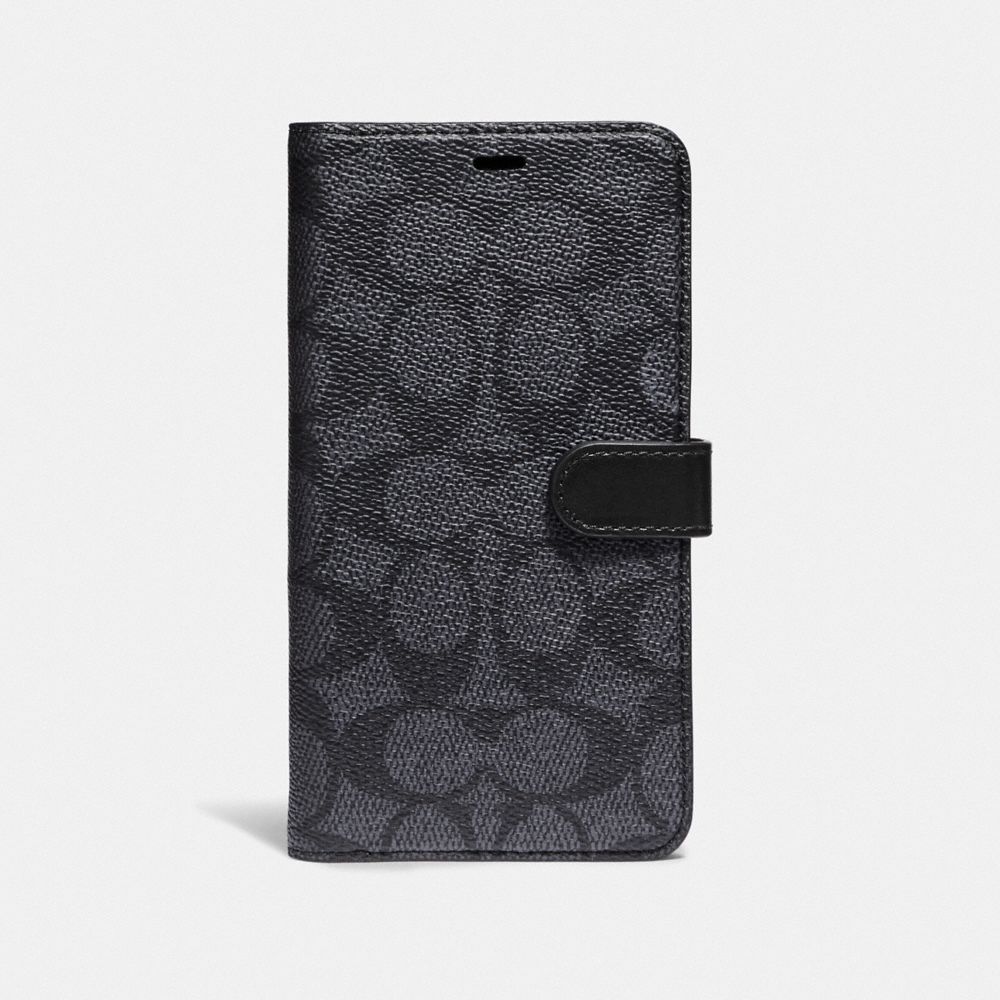 COACH 33020 Iphone X/Xs Folio In Signature Canvas GRAPHITE