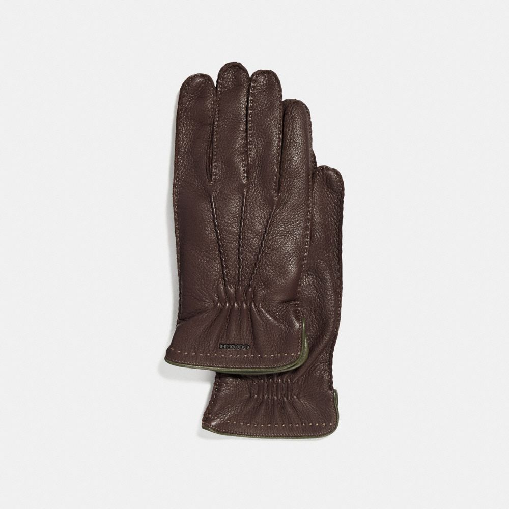 DEERSKIN GLOVES - 33086 - MAHOGANY GREEN