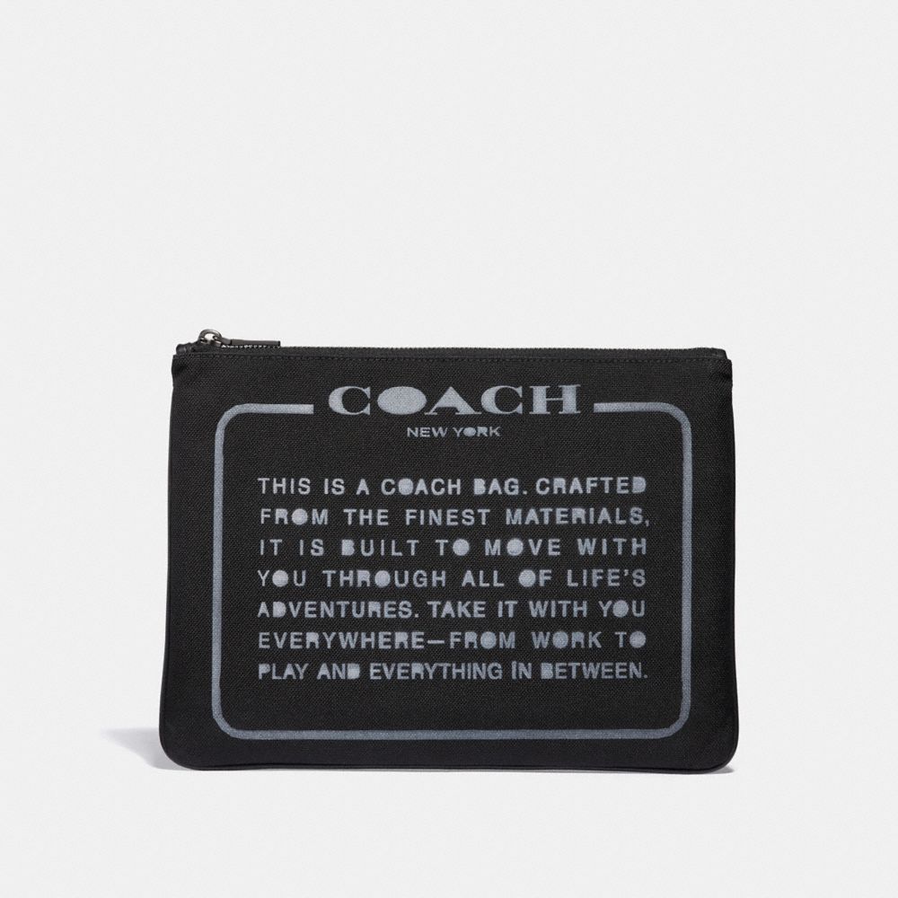 COACH 33091 Large Multifunctional Pouch With Spray Storypatch BLACK