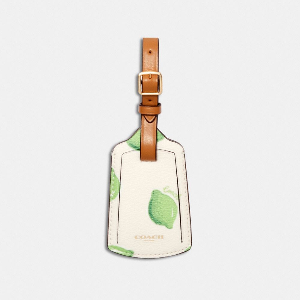 LUGGAGE TAG WITH LIME PRINT - 3340 - IM/CHALK GREEN MULTI