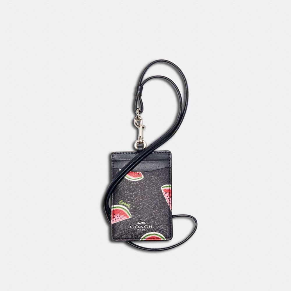 COACH 3356 - ID LANYARD WITH WATERMELON PRINT SV/NAVY RED MULTI