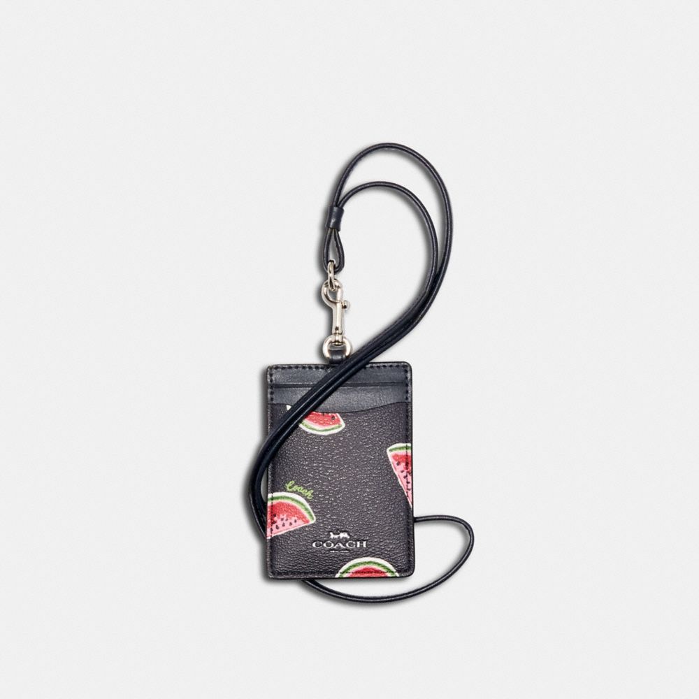 COACH 3356 ID LANYARD WITH WATERMELON PRINT SV/NAVY-RED-MULTI