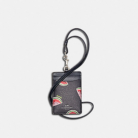 COACH ID LANYARD WITH WATERMELON PRINT - SV/NAVY RED MULTI - 3356
