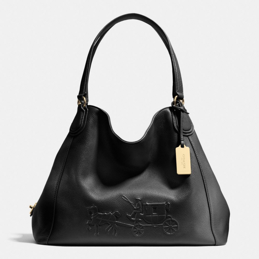 coach edie embossed leather shoulder bag