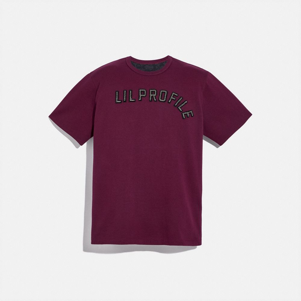 Coach X Champion Men's Embellished T Shirt - BURGUNDY - COACH 3376