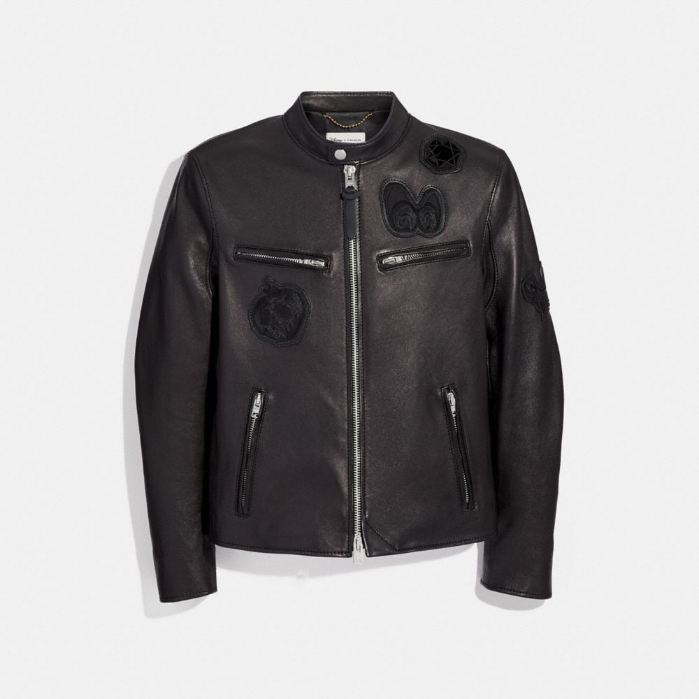 DISNEY X COACH SPOOKY EYES RACER JACKET - BLACK - COACH 34201