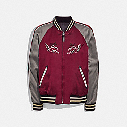 WESTERN SOUVENIR JACKET - DARK RED GREY - COACH 34228