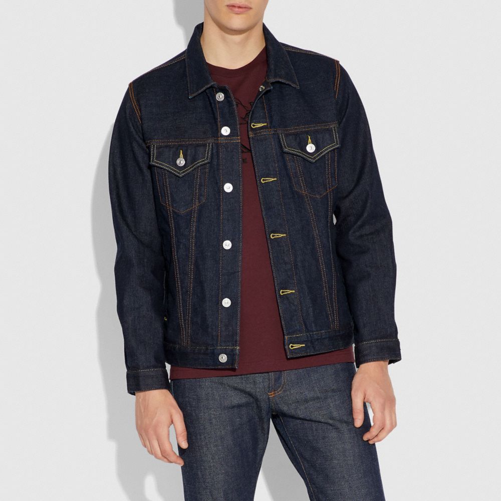 DENIM JACKET WITH SHEARLING COLLAR