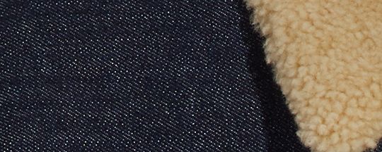 DENIM JACKET WITH SHEARLING COLLAR-Dark Denim