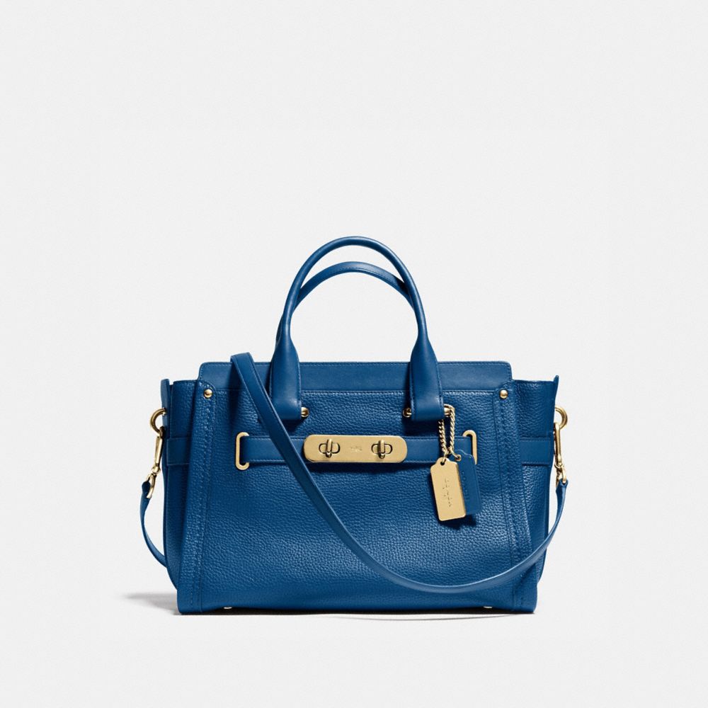 COACH SWAGGER CARRYALL IN PEBBLE LEATHER - 34408 - LI/DENIM