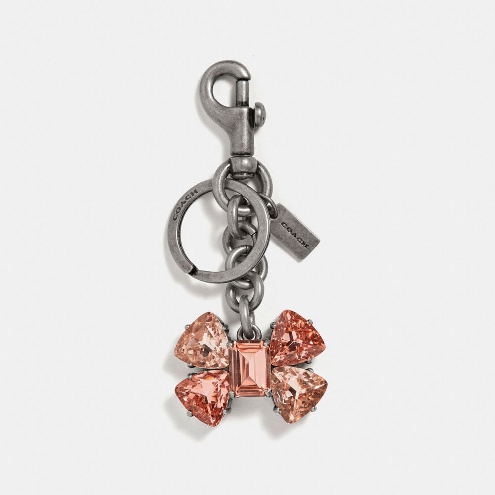 COACH 35256 Crystal Bow Bag Charm BLUSH/SILVER