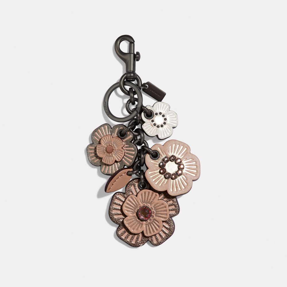 CRYSTAL TEA ROSE MIX BAG CHARM - NUDE PINK/BRASS - COACH 35446